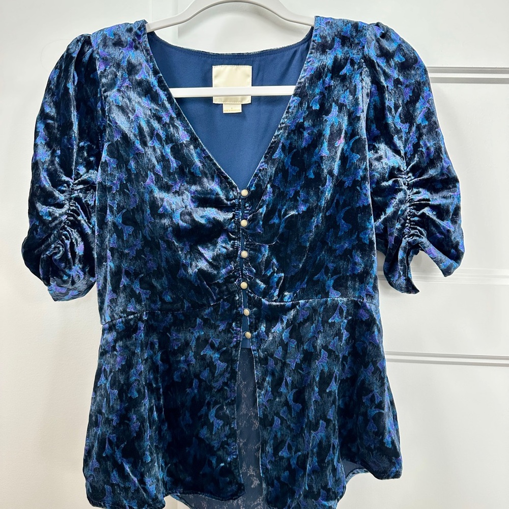 Peplum button down blouse